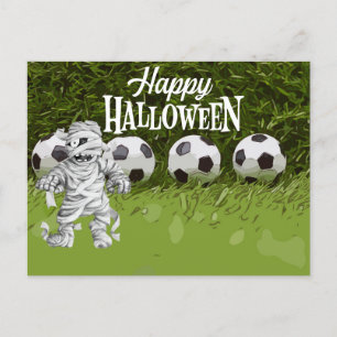 Voetbal halloween voor speler feestdagenkaart