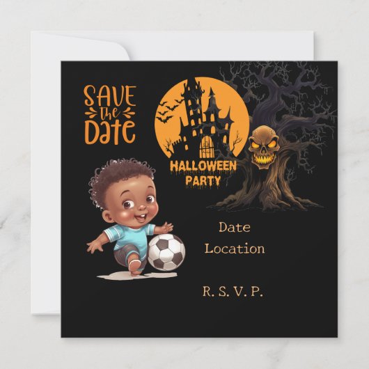 Voetbal halloween voor speler kaart (Voorkant)