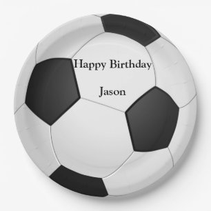 Voetbal "Happy Birthday" Papieren Borden Bordje
