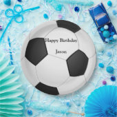 Voetbal "Happy Birthday" Papieren Borden Papieren Bordje (Feest)