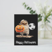 Voetbal Happy Halloween met ballen Briefkaart (Staand voorkant)