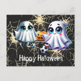 Voetbal Happy Halloween met ballen Briefkaart