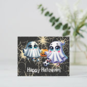 Voetbal Happy Halloween met ballen Briefkaart (Staand voorkant)