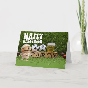 Voetbal Happy Halloween met ballen Kaart