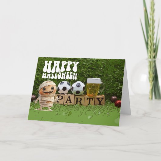 Voetbal Happy Halloween met ballen Kaart (Voorkant)