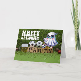 Voetbal Happy Halloween met ballen Kaart