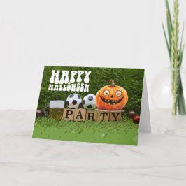 Voetbal Happy Halloween met ballen Kaart