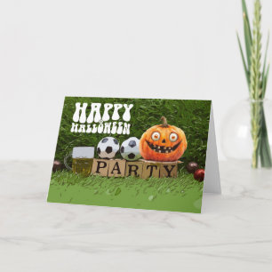 Voetbal Happy Halloween met ballen Kaart