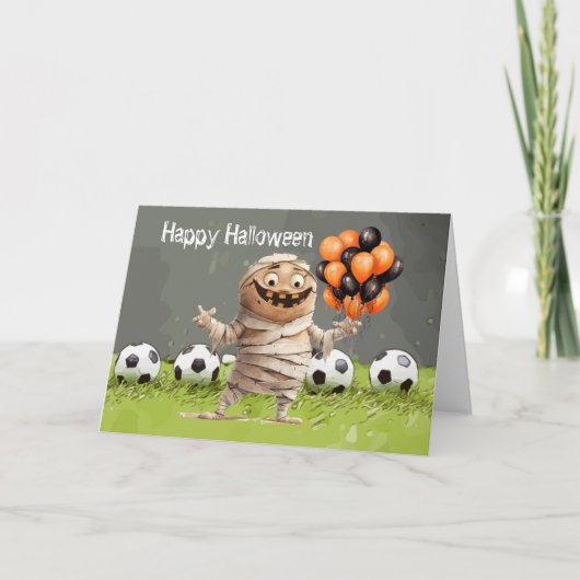 Voetbal Happy Halloween met ballen Kaart (Voorkant)