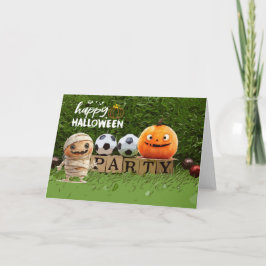 Voetbal Happy Halloween met ballen Kaart