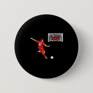 Voetbal Hart Keeper 67 Grappige Valentijn Humor Vo Ronde Button 5,7 Cm