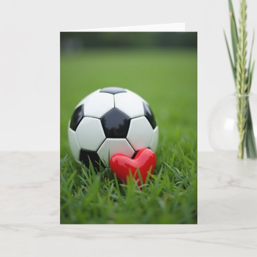 Voetbal Hart Liefde Spel Fotokaart Kaart (Voorkant)