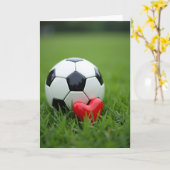 Voetbal Hart Liefde Spel Fotokaart Kaart (Gele Bloem)