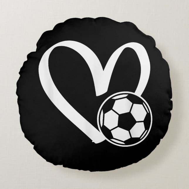 Voetbal Hart Rond Kussen (Voorkant)