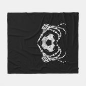 Voetbal Hart Skelet Hand Halloween Kostuum Fleece Deken (Voorkant (Horizontaal))