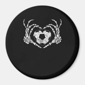 Voetbal Hart Skelet Hand Halloween Kostuum Magneet (Voorkant)
