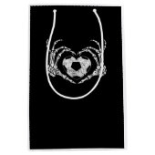 Voetbal Hart Skelet Hand Halloween Kostuum Medium Cadeauzakje (Voorkant)