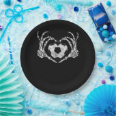 Voetbal Hart Skelet Hand Halloween Kostuum Papieren Bordje (Feest)