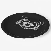 Voetbal Hart Skelet Hand Halloween Kostuum Papieren Bordje (Gekanteld)