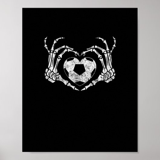 Voetbal Hart Skelet Hand Halloween Kostuum Poster (Voorkant)