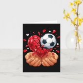 Voetbal Hart Valentijnsdag Kaart (Gele Bloem)