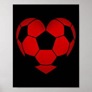 Voetbal Hart Valentijnsdag Voor Jongens Meisjes Ki Poster