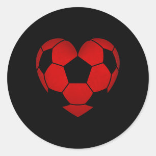 Voetbal Hart Valentijnsdag Voor Jongens Meisjes Ki Ronde Sticker