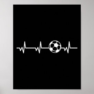Voetbal Hartslag Byll- Grappige Voetbal Liefhebber Poster