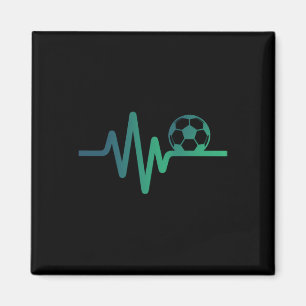 Voetbal Hartslag Lijn Voetbal Liefde Cadeau Magneet