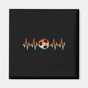 Voetbal Hartslag Retro Voetbalspeler Mannen Vrouwe Magneet