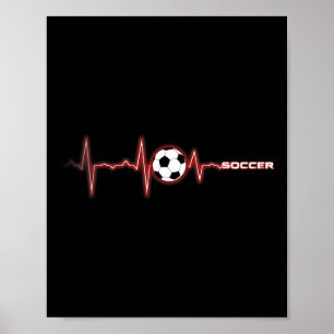 Voetbal Hartslag Shirt - Voetbal Ll Hartslag  Poster