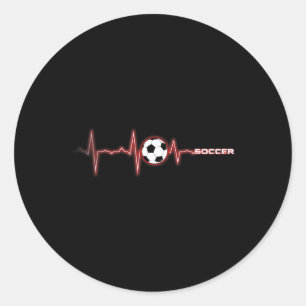Voetbal Hartslag Shirt - Voetbal Ll Hartslag  Ronde Sticker