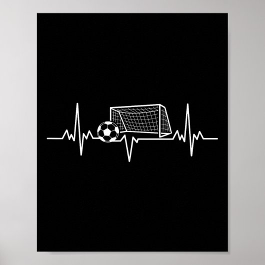 Voetbal Hartslag Voetbal Liefhebbers Ll, Net Frequ Poster (Voorkant)