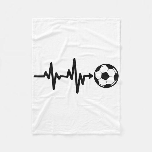 Voetbal Hartslag Voetbal Polsontwerp Fleece Deken (Voorkant)