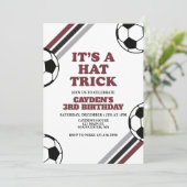 Voetbal Hattrick 3e Verjaardag Kaart (Staand voorkant)