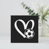 Voetbal Heart Bedankkaart (Staand voorkant)
