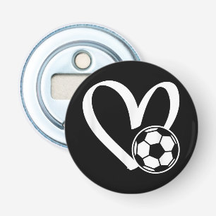Voetbal Heart Button Flesopener