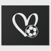 Voetbal Heart Cadeaupapier (Vlak)