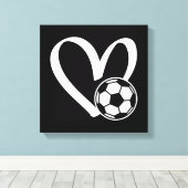 Voetbal Heart Canvas Afdruk (Insitu (Houten vloer))