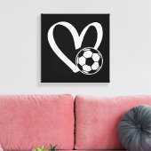 Voetbal Heart Canvas Afdruk (Insitu (Woonkamer))