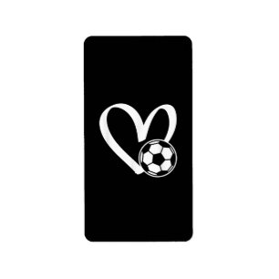 Voetbal Heart Etiket