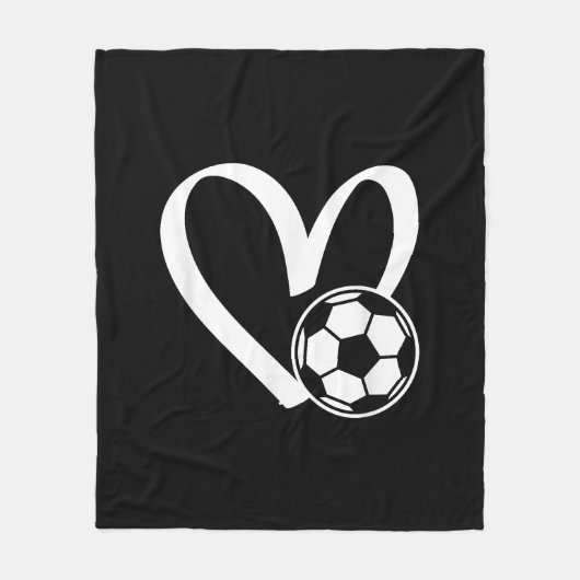 Voetbal Heart Fleece Deken (Voorkant)