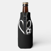 Voetbal Heart Flesjeskoeler (Fles Achterkant)