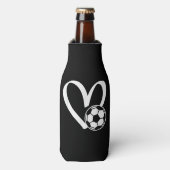Voetbal Heart Flesjeskoeler (Fles Voorkant)