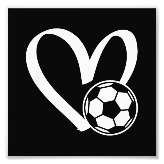 Voetbal Heart Foto Afdruk (Voorkant)