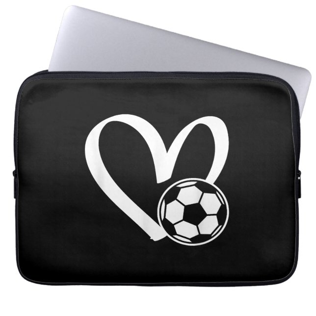 Voetbal Heart Laptop Sleeve (Voorkant)