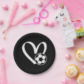 Voetbal Heart Papieren Bordje (Feest)