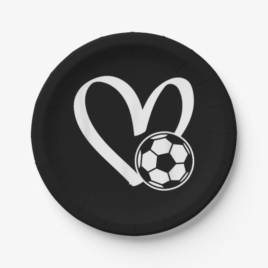 Voetbal Heart Papieren Bordje (Voorkant)