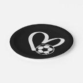 Voetbal Heart Papieren Bordje (Gekanteld)