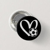 Voetbal Heart Ronde Button 3,2 Cm (Voorkant /achterkant)